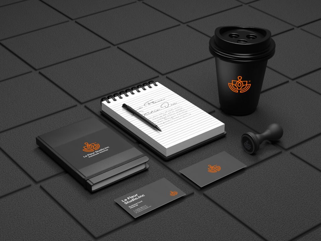 Nkzt creative agency collateral mockup for la fleur photography company
