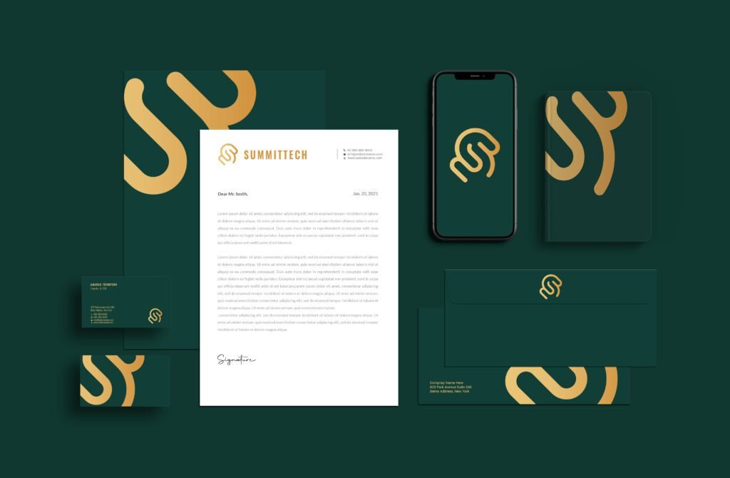 Nkzt creative agency collateral mockup for summittech client